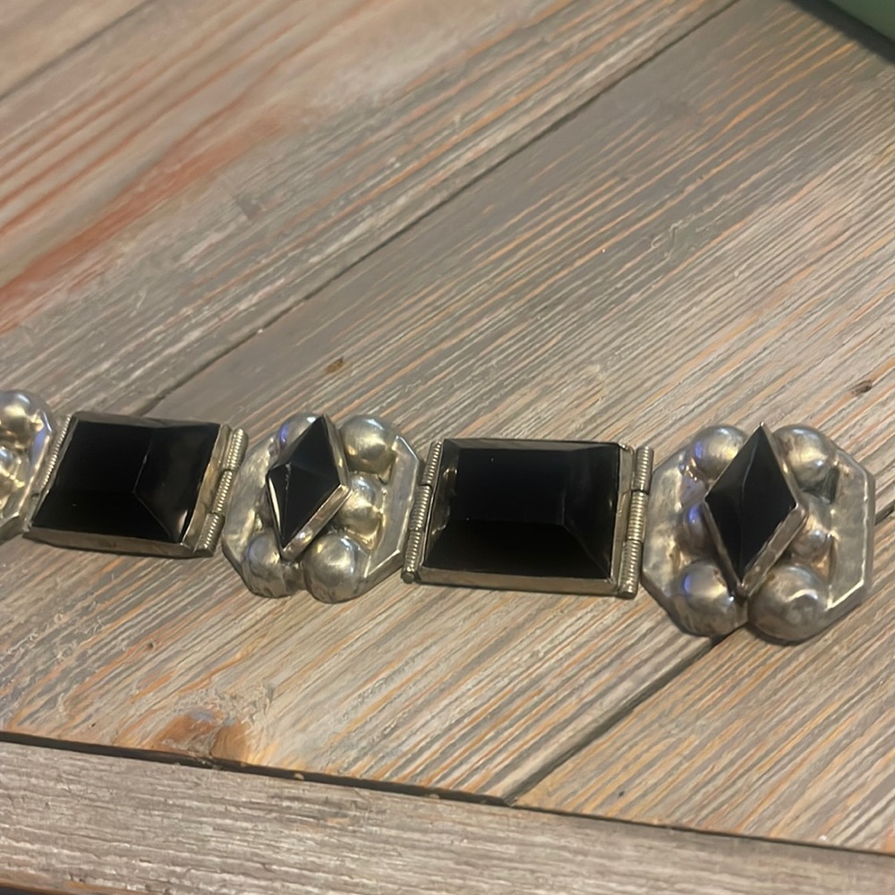 Sterling silver onyx bracelet